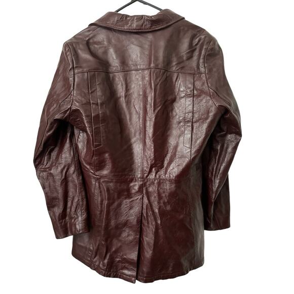 Vintage 1970's Reed Sportswear Leather Jacket Mens 40 Rust Brown- Fight Club - Picture 2 of 4